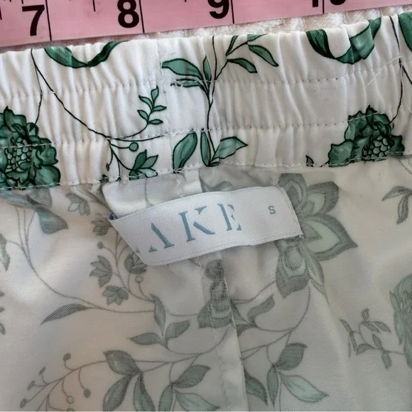 LAKE Pajamas Poplin Piped Pants Set in Meadow Vines Cotton Small NEW - Picture 2 of 8
